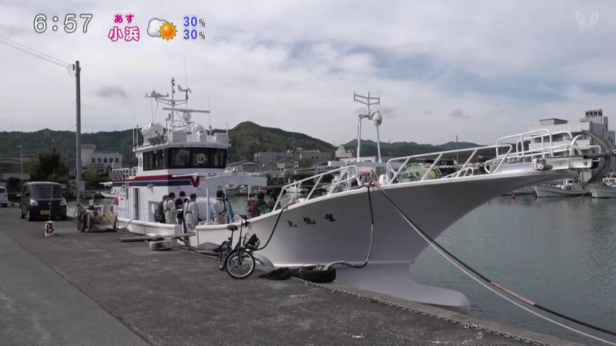 若狭高校の実習船「雲龍丸」体験航海を前に訓練